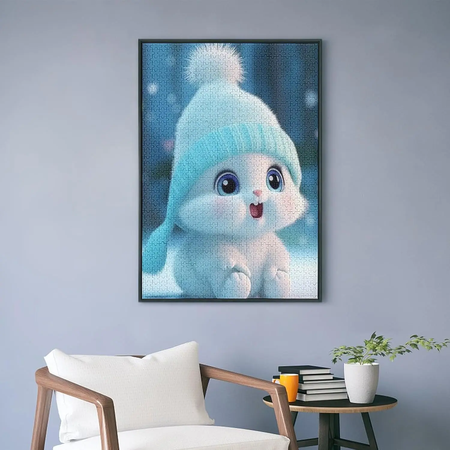 Holzpuzzle 1000/500/300 Teile Schnee-Kaninchen-Puzzles, herausfordernde Familienaktivität, Bodenspiele für Spiele, Schlafzimmer, Wohnzimmer