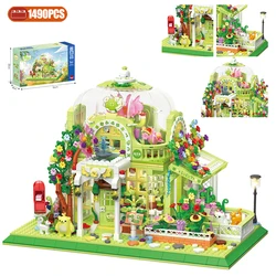 1490PCS Mini City Street View Florist Building Blocks LED Originality Sunlight Botanical Garden Set of Toys Bricks Children Gift