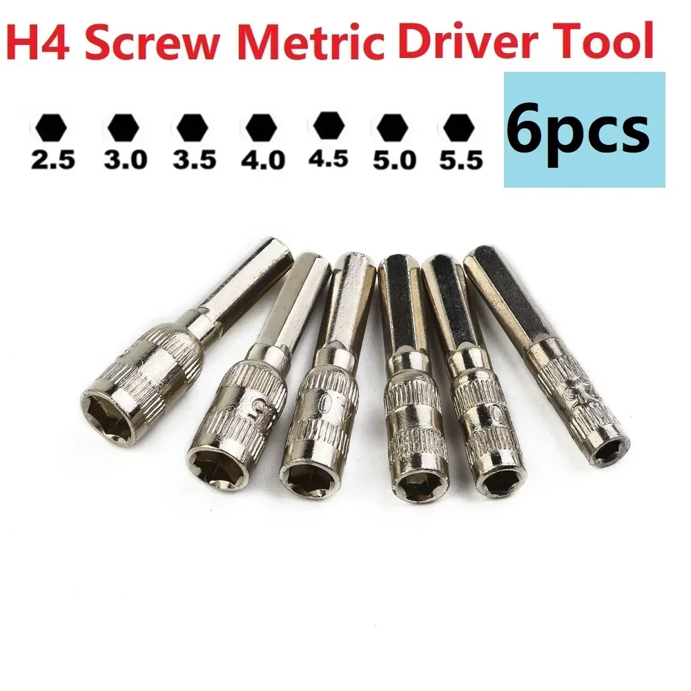 Ensemble d'outils à main pour le travail du calcul, douille hexagonale, tournevis à écrou H4, clés à douille, pièces d'outils, 2.5mm, 3mm, 3.5mm, 4mm, 4.5mm, 5mm