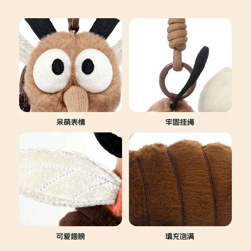 Creatieve Mosquito Bee Kakkerlak Insect Serie Knuffel Grappig Knuffeldier Pop Zacht Honingbij Speelgoed Plushie Uniek Grappig Cadeau
