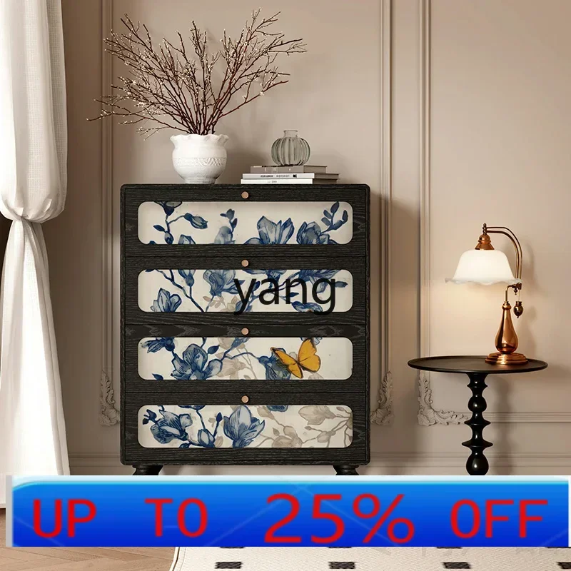 Lcx medieval solid wood four-chest cabinet painted drawer cabinet bedroom bedside storage living room storage storage