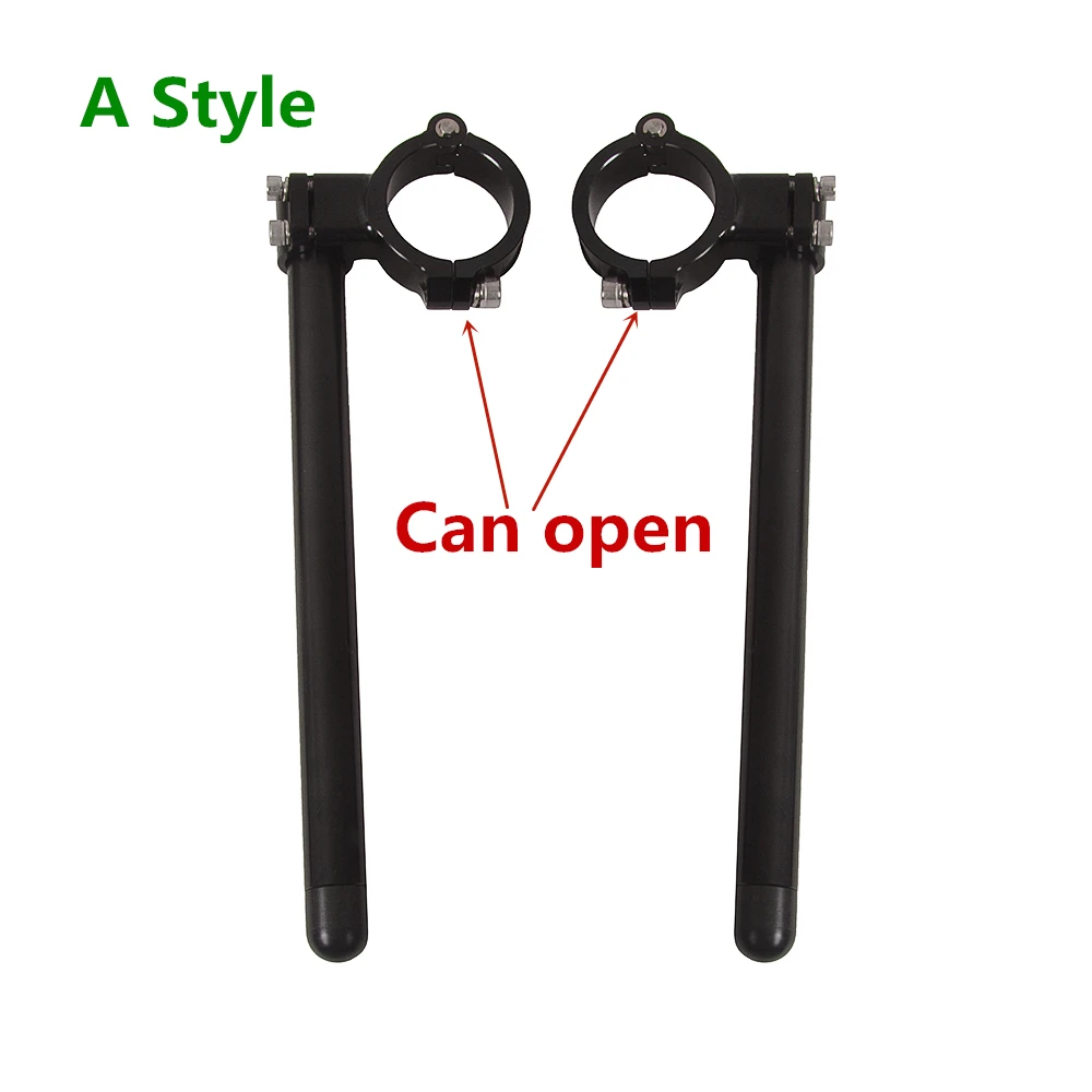 Motorcycle Universal 50MM Clip on Bars One Pair Handlebars Clip-Ons Cafe Racer High quality Clamp Fork Black