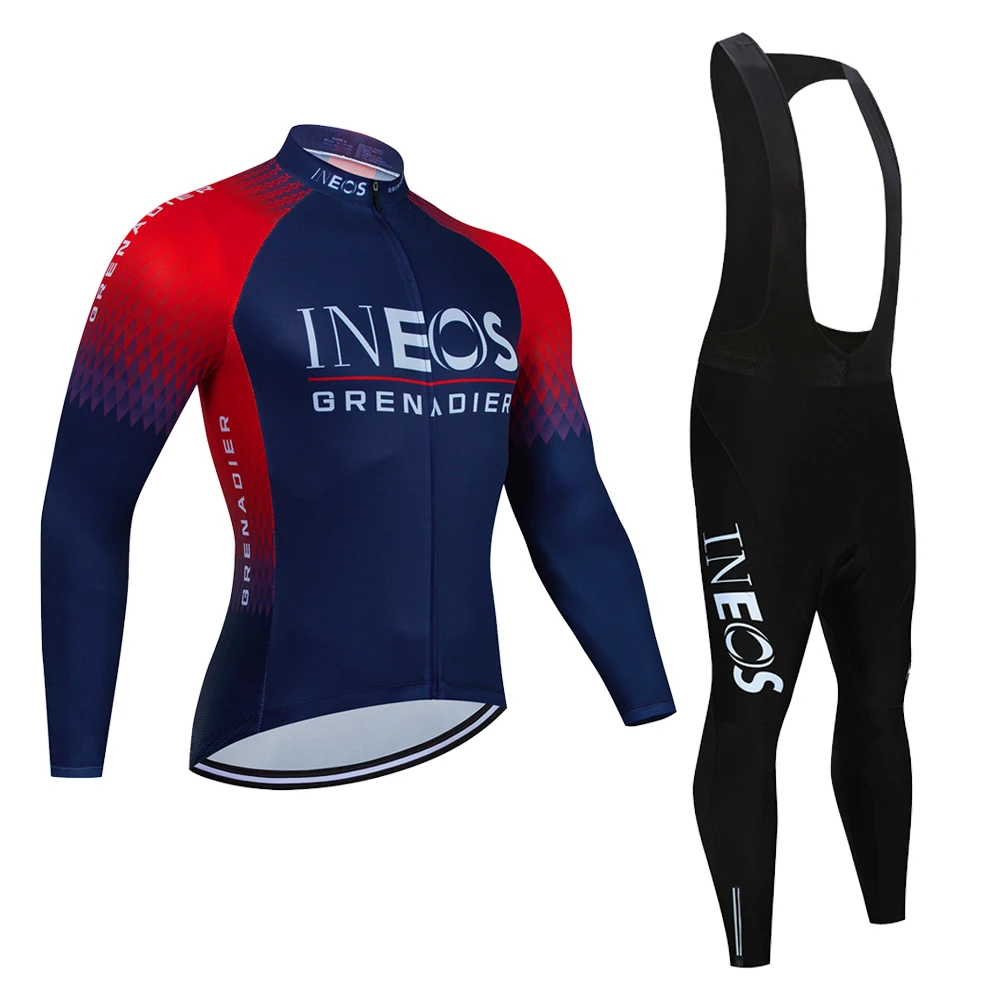 

2025 Pro Cycling Jersey INEOS Autumn Riding Long Sleeves Men Cycling Bib Set Bicycle Clothing Spring MBT Breathable Bike Clothes