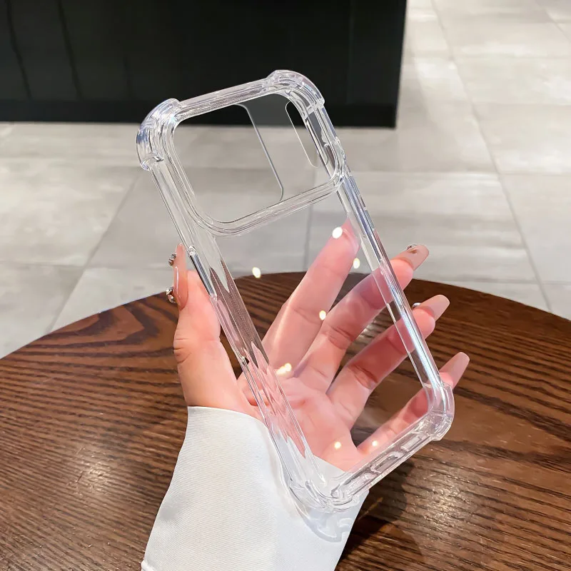 Original Clear Protector Shockproof Case For iPhone 17 Air 11 12 13 14 15 16 Pro Max Plus Transparent Silicone Phone Case Cover