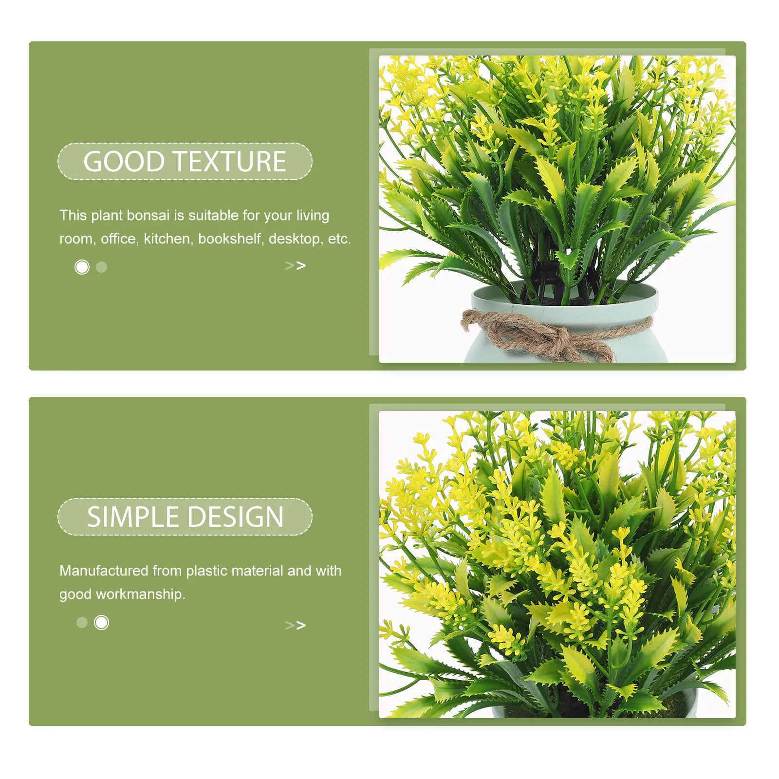 

Artificial Faux Potted Plants Plastic Bonsai Decor for Living Room Office Balcony Desktop Kitchen Indoor Outdoor Plant Ornament