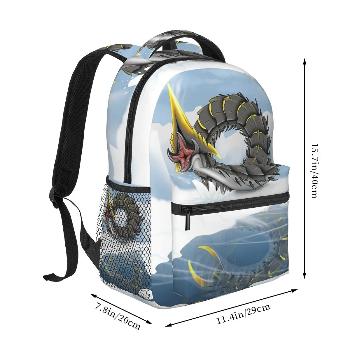 Ice Worm With Background Backpacks Boys Girls Bookbag Children School Bags Cartoon Travel Rucksack Shoulder Bag Large Capacity