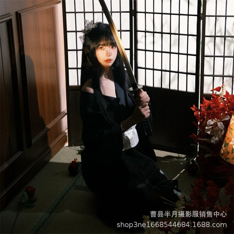 Japanese Kimono Women's Improved Version Japanese Yukata Photo Dress Girl and Role Play Tabletop Game Suit Full Set