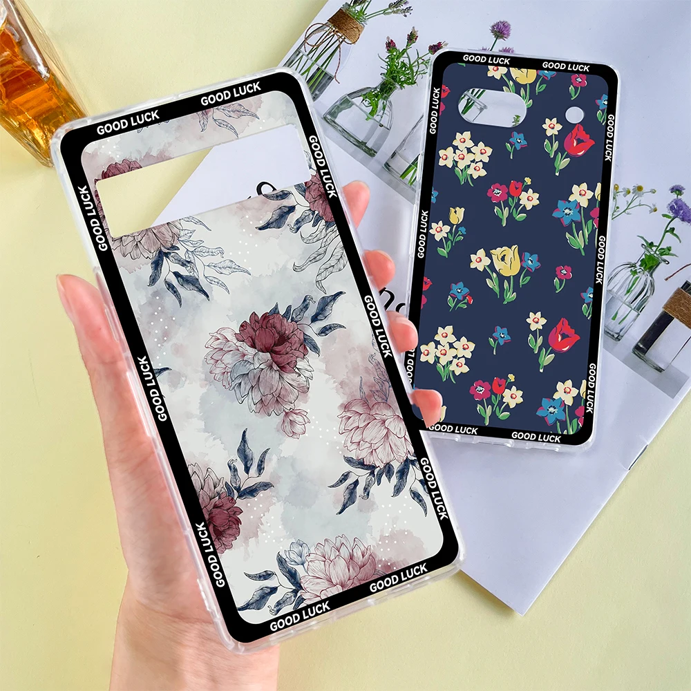 

Flowers Phone Case for Google Pixel 8 8Pro 7a 7Pro 7 Luxury Transparent Cover for Pixel 6a 6 6Pro Soft Silicone Coque Capa