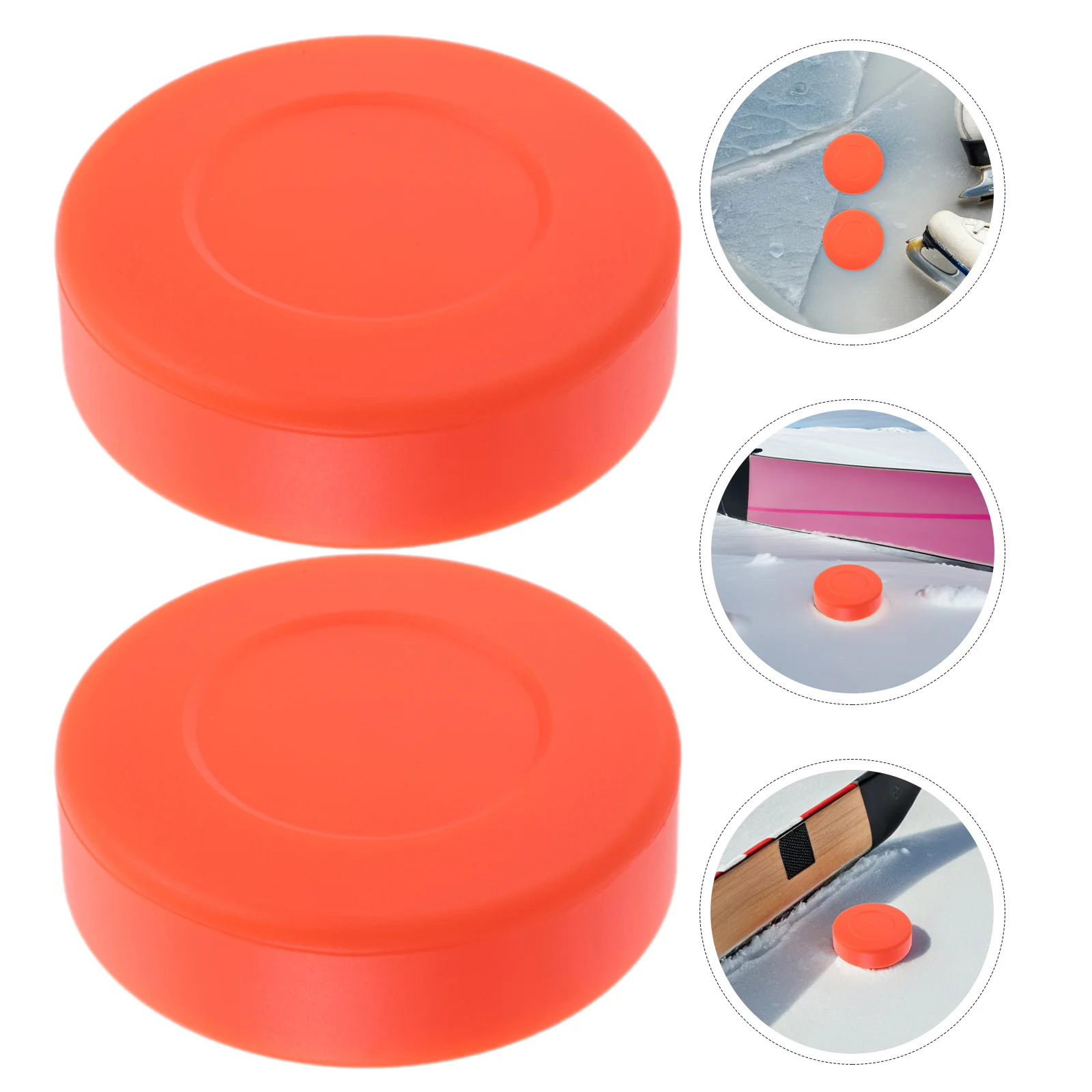 

8Pcs Flat Design Hockey Pucks Orange Matte Surface for Non Damaging Indoor Outdoor Use Supplies Recreational Players