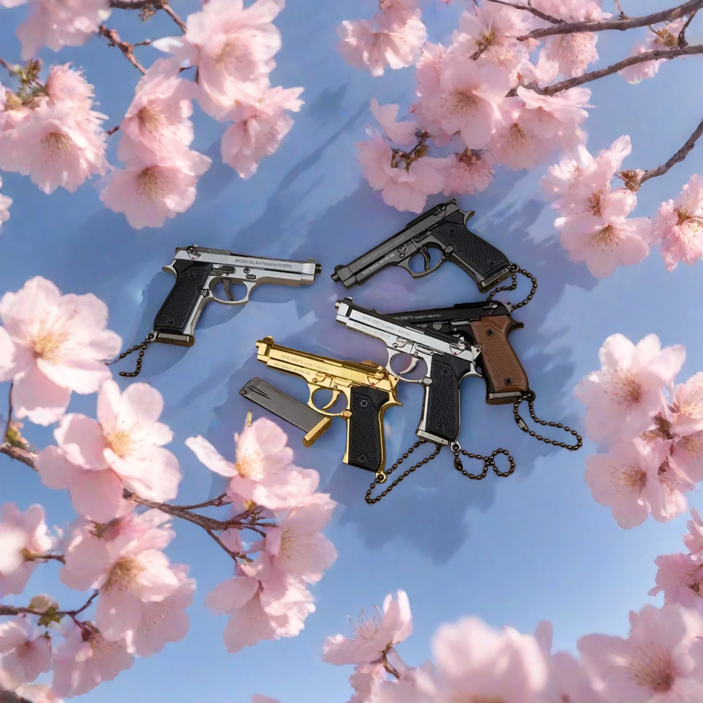 

New Detachable 1:3 Scale Metal Inscribed 92F Gun Model, Pop-out Shell Toy Keychain Pendant, Men's Gift. Decoration