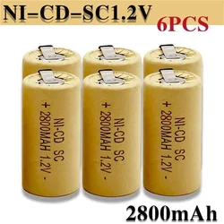 2800mAh SC NiCad Rechargeable Battery for Bosch Hitachi and DeWalt Power Tools, Screwdriver Battery, 1.2V, High Quality