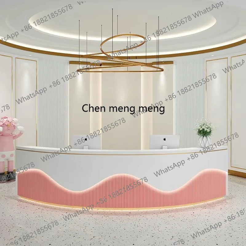 

Nordic Creative Beauty Salon Reception Desk Modern Arc Hotel Reception Desk Art Gallery Office Furniture balcao