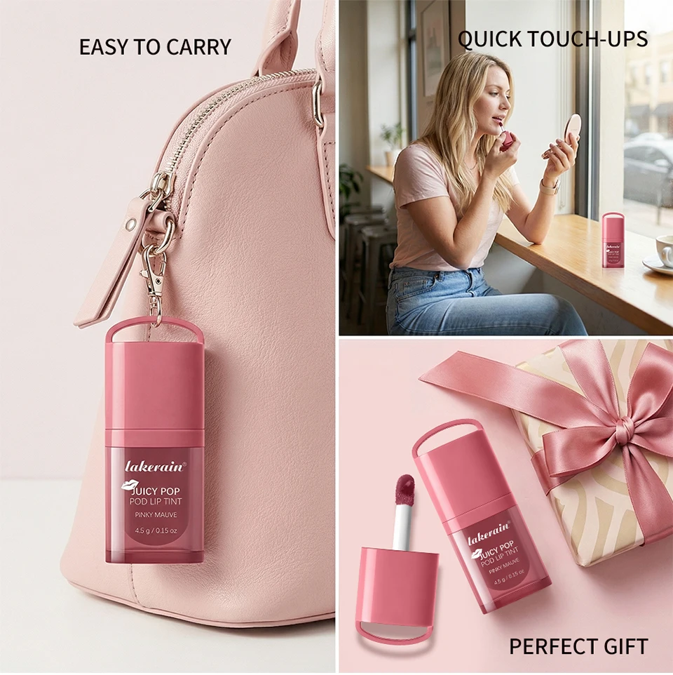 Juicy Box Shape Lip Tint Gloss Moisturizing Lightweight & Non-Sticky Lip Staion Long-Lasting High Shine Finish Lips Makeup