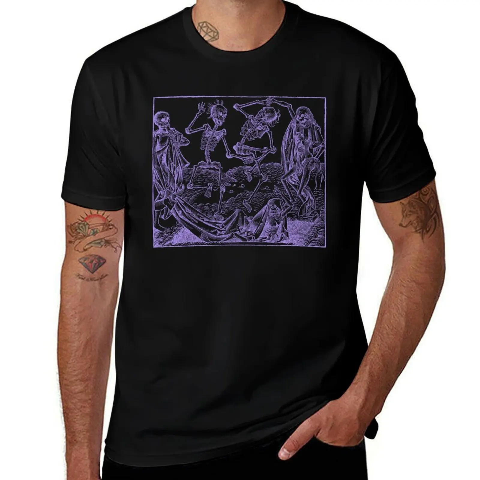 Dance of Death / Dance of macabre - violet print T-Shirt men t shirt cotton 100% T-Shirt