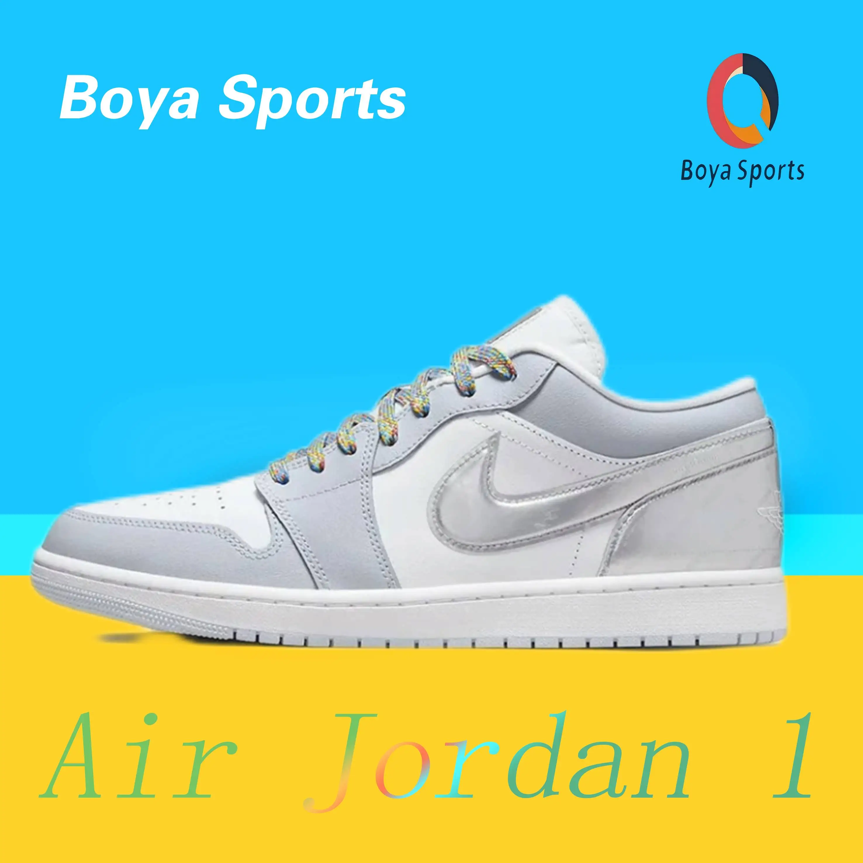 Jordan Air Jordan 1 low se Trendy Rip Off Low Top Retro Basketball Shoes Men's Silver