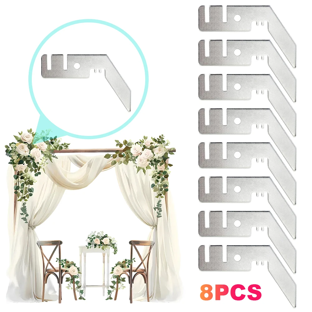 

4/8Pcs Parties Decoration Backdrop Stand Hooks 3 Inch Double Crossbar Valance Hanger for Commercial Pipe and Drape Backdrop Kit