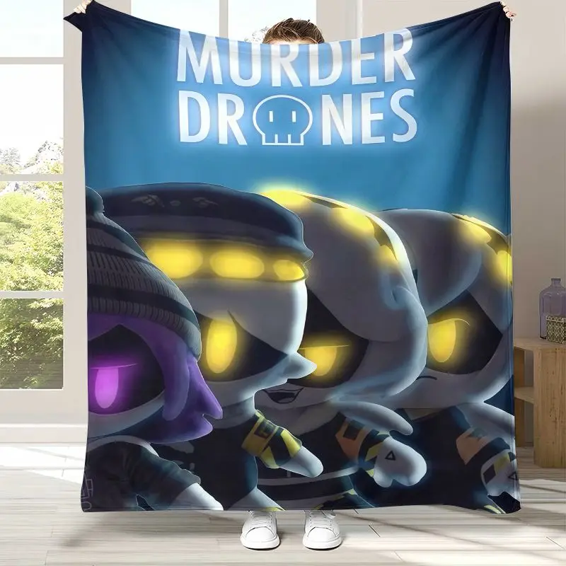 Murder Drones Uzi N Cyn Cartoon Flannel Throw Blanket,Cozy Warm Blanket for Bed,Sofa,Living Room,Picnic,Camping,Home Decor,Gift