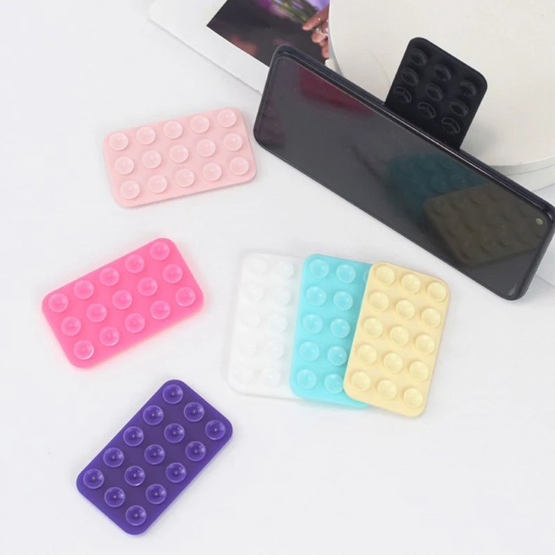 Silicone Suction Phone Holder Mat Multifunctional Suction Cup Wall Stand Square Anti-Slip Double Side Case Mount Back Sticker image 2
