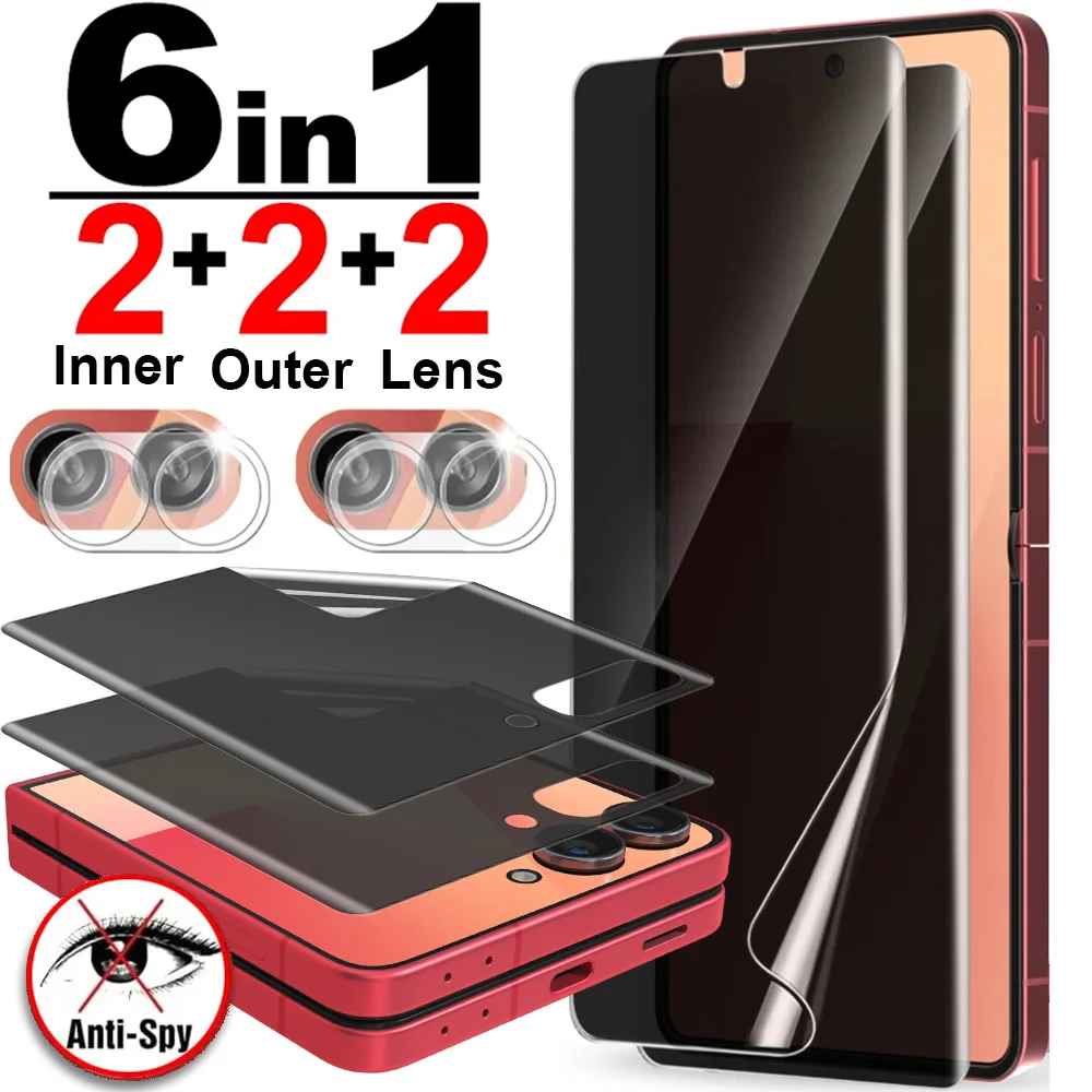 

Privacy Hydrogel Film Screen Protector for Samsung Galaxy Z Flip 7 6 5 Anti-Spy Back Tempered Glass Lens Cover for Z Flip7 Flip5