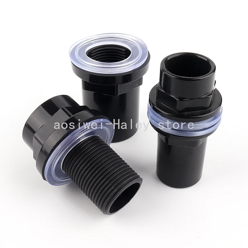 1pcs Avaliable 20-50mm PVC Pipe Fittings Aquarium Fish Tank Connector Overflow Thread Water Supply Accessories Joint