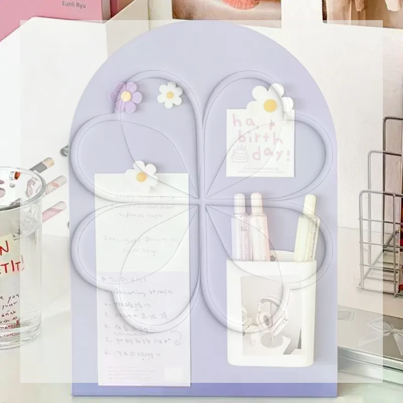Magnetic Desktop Memo Board 1/2Pcs Vertical Badge Card Storage Reminder Board for Office Student Study Desk Decor