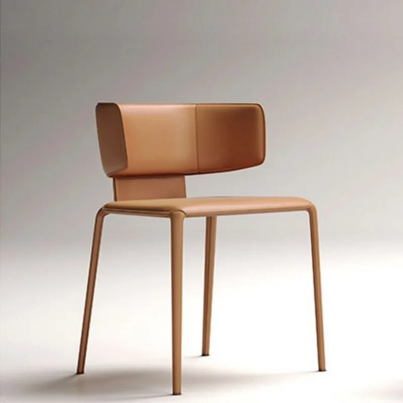Italian minimalist designer dining chair modern minimalist home high-end saddle chair model room Nordic backrest