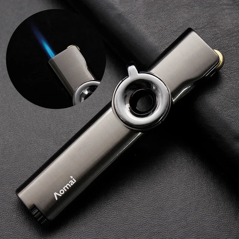 

Windproof Torch Lighter Metal Jet Blue Flame Butane Gas Turbine Lighter 1300 C Portable Cigarette Lighters Smoking Man Gadget
