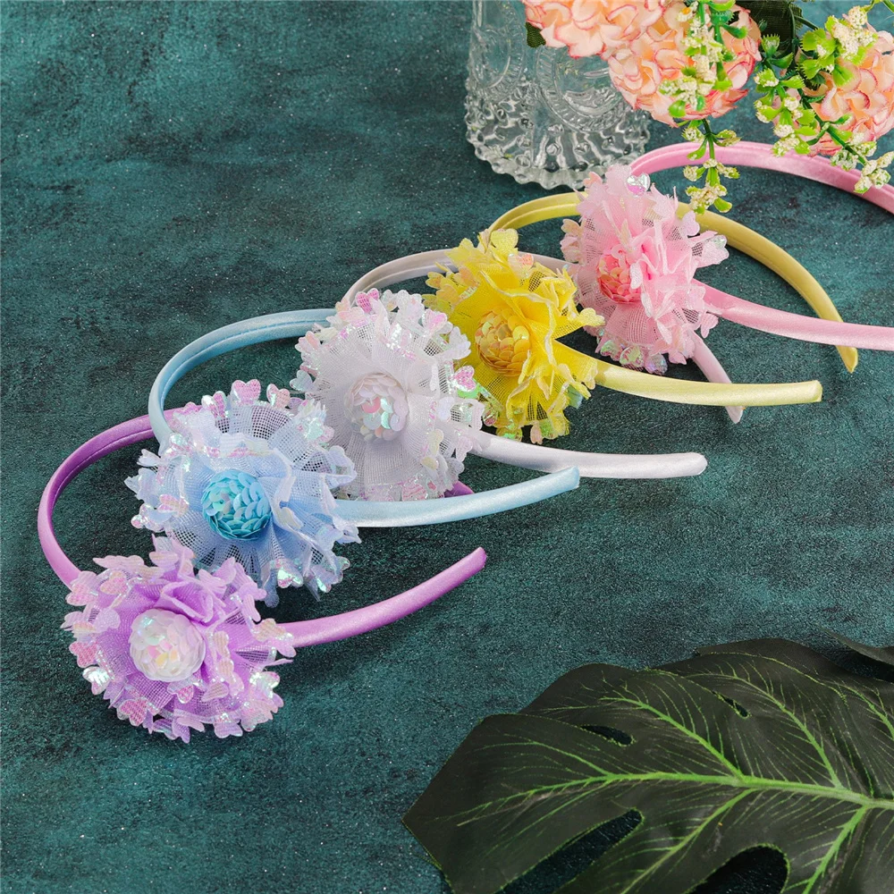 Tecido rosa flor hairbands para mulheres, moda, novo, graça, headbands para meninas, festa de aniversário, compras, senhoras, acessórios de cabelo,