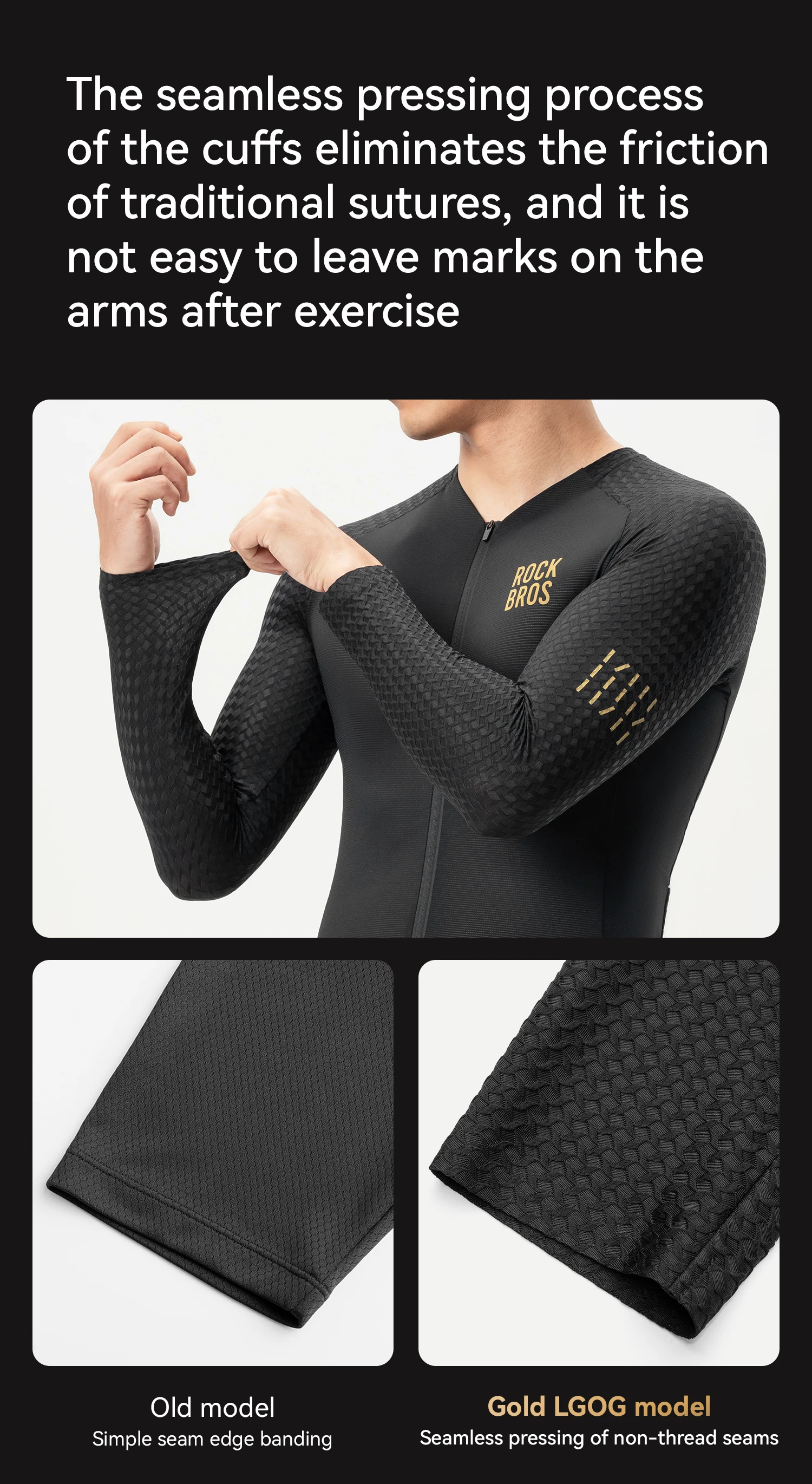 ROCKBROS Herren Langarm-Radtrikot Atmungsaktives Schnelltrocknendes Fahrrad-Oberteil Feuchtigkeitsableitende Frühling-Sommer-Fahrradbekleidung – Detail 5