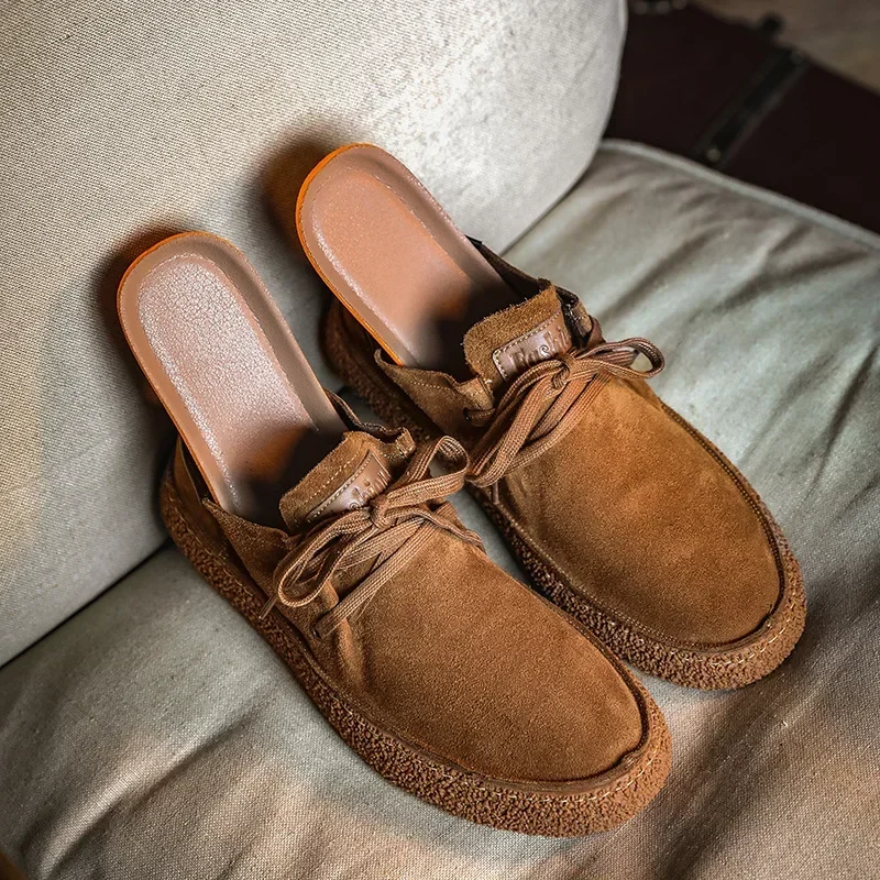 Men Casual Shoes Handmade Comfortable Men Shoes Quality Cow Suede Leather Flat Moccasins Men Sneakers Non Slip Soft Sole Shoes