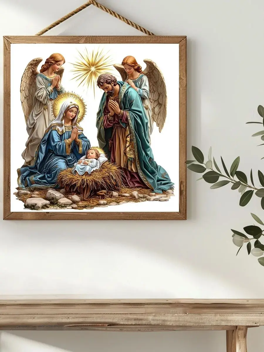 1 Stück 40x40 cm/15,74 Zoll Christliches Kreuzstich-Set DIY-Kit 11CT/14CT Hängendes Gemälde Neuheit als Geschenk – Detail 1