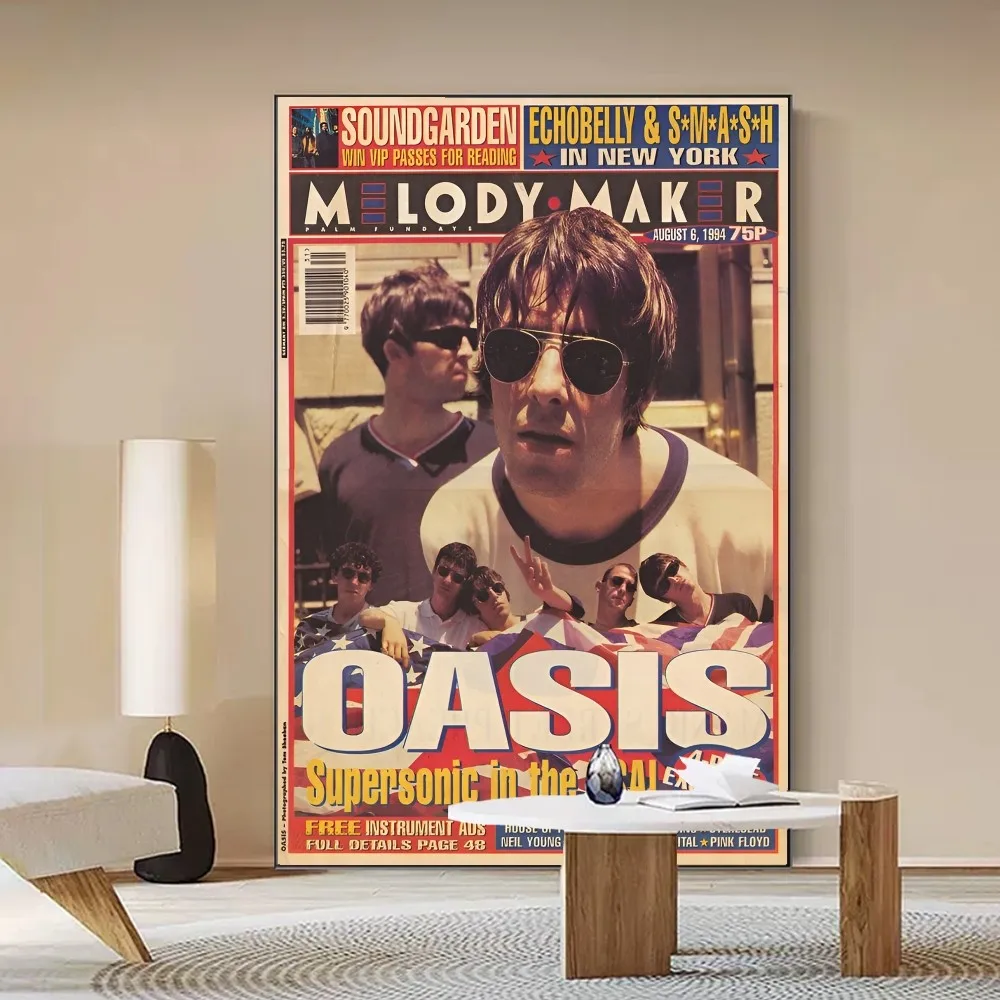 Band O-Oasis  Classic Movie Posters Vintage Room Bar Cafe Decor Stickers Wall Painting