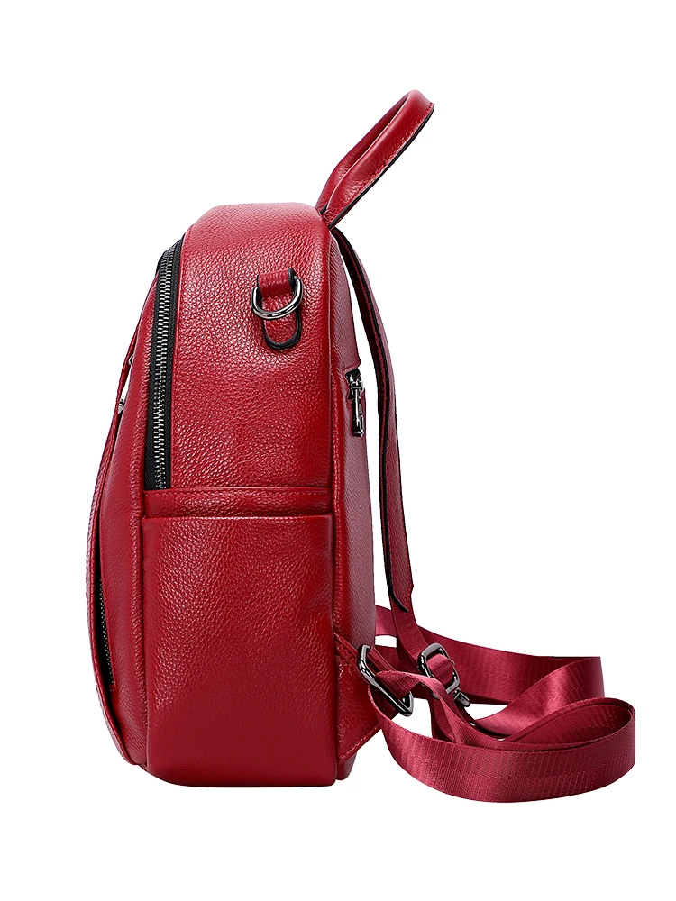 DOLEESUNE-Mochila informal de piel auténtica para mujer, bolso de hombro elegante, a la moda