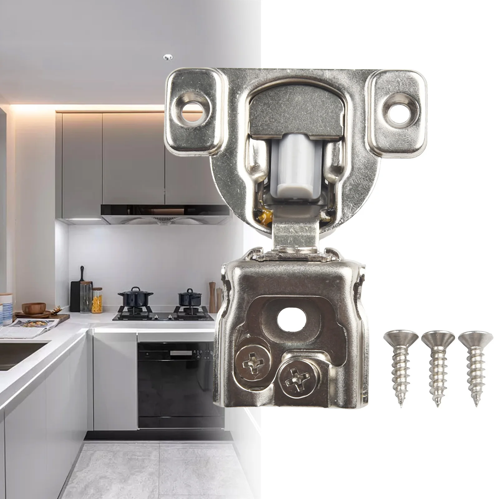 Overlay Concealed Hinges with Soft Close Feature and 6 Way Adjustability for Smooth Quiet Closing of For Kitchen Cabinet Doors