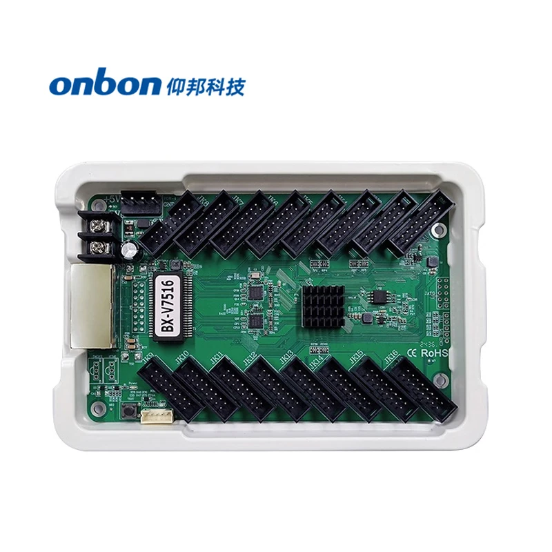 Onbon BX-V75H / BX-V7516 Receiving Card with 16*HUB75E Port , work with OVP-V4,OVP-V8,BX-L1A Send Card,128 x 1024pixels