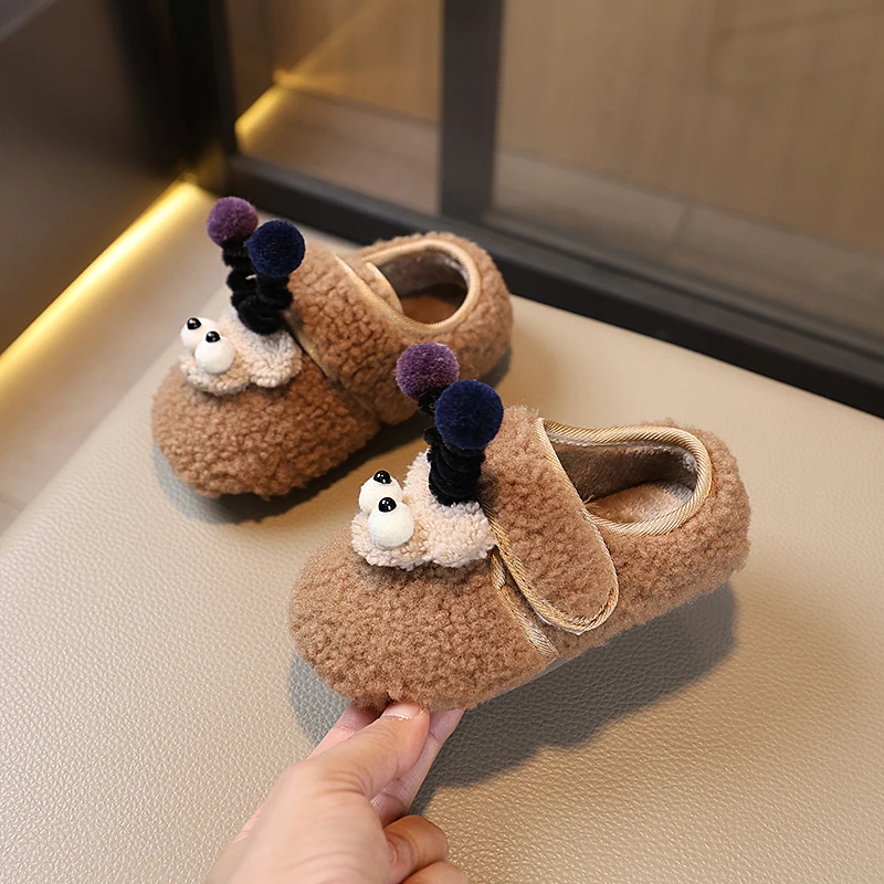 2025 جديد الشتاء الأطفال أفخم أحذية للفتيات الاسلوب المناسب لينة أسفل المضادة للانزلاق تنوعا أحذية قطنية الطفل عادية