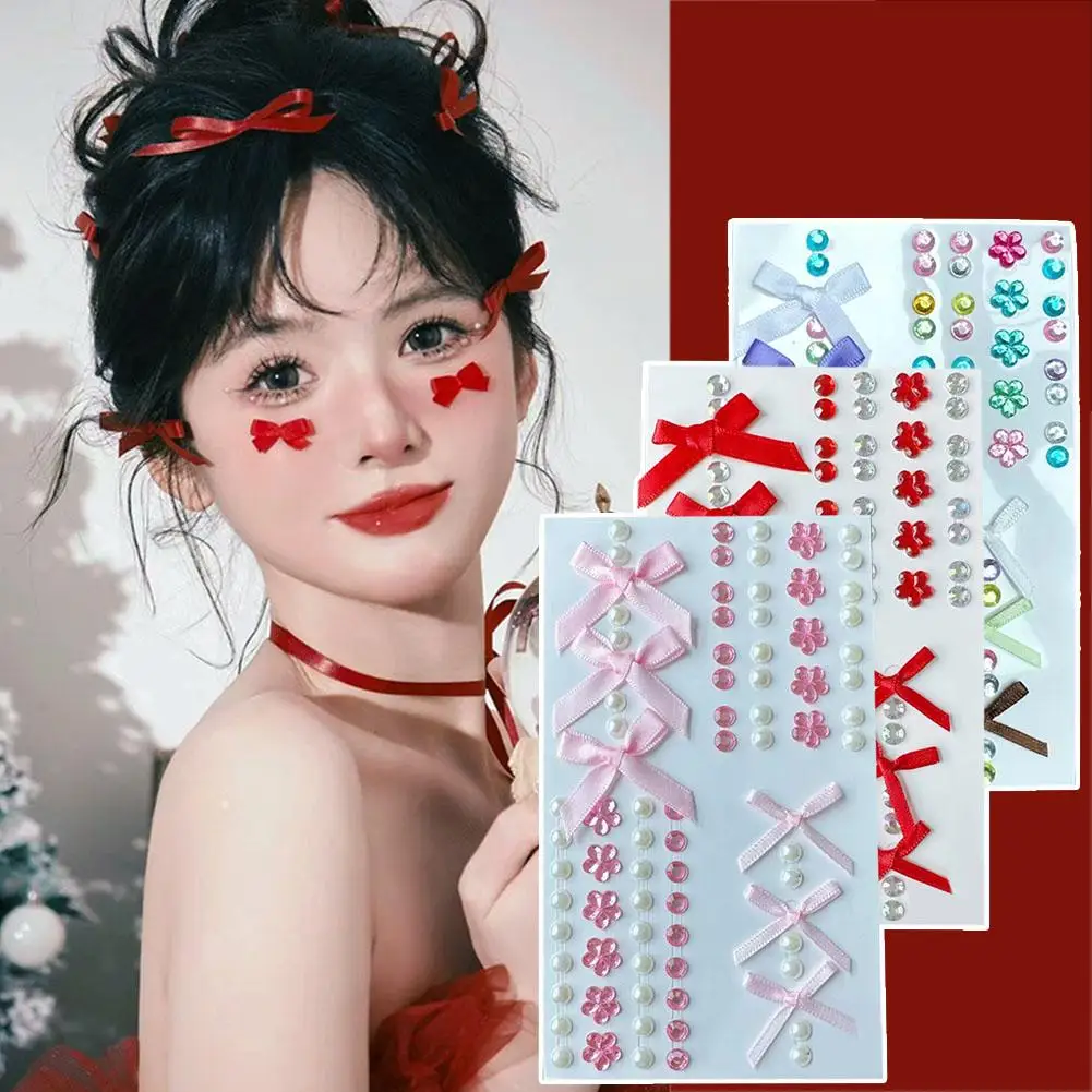 Mode Vlinder Gezicht Stickers Parel Tijdelijke Tattoo Stickers Waterdicht Glitter Oogschaduw Lichaam voor Festival Make-up F9N7