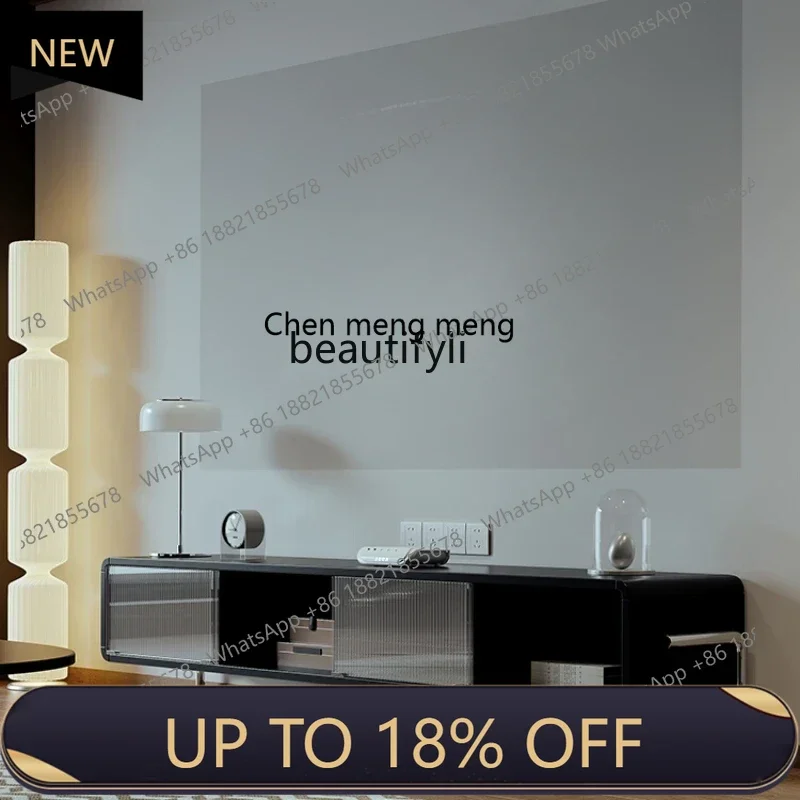 

P178 Glass TV Cabinet Light Luxury Modern Simple Living Room Home Small Apartment Storage High Leg French Retro