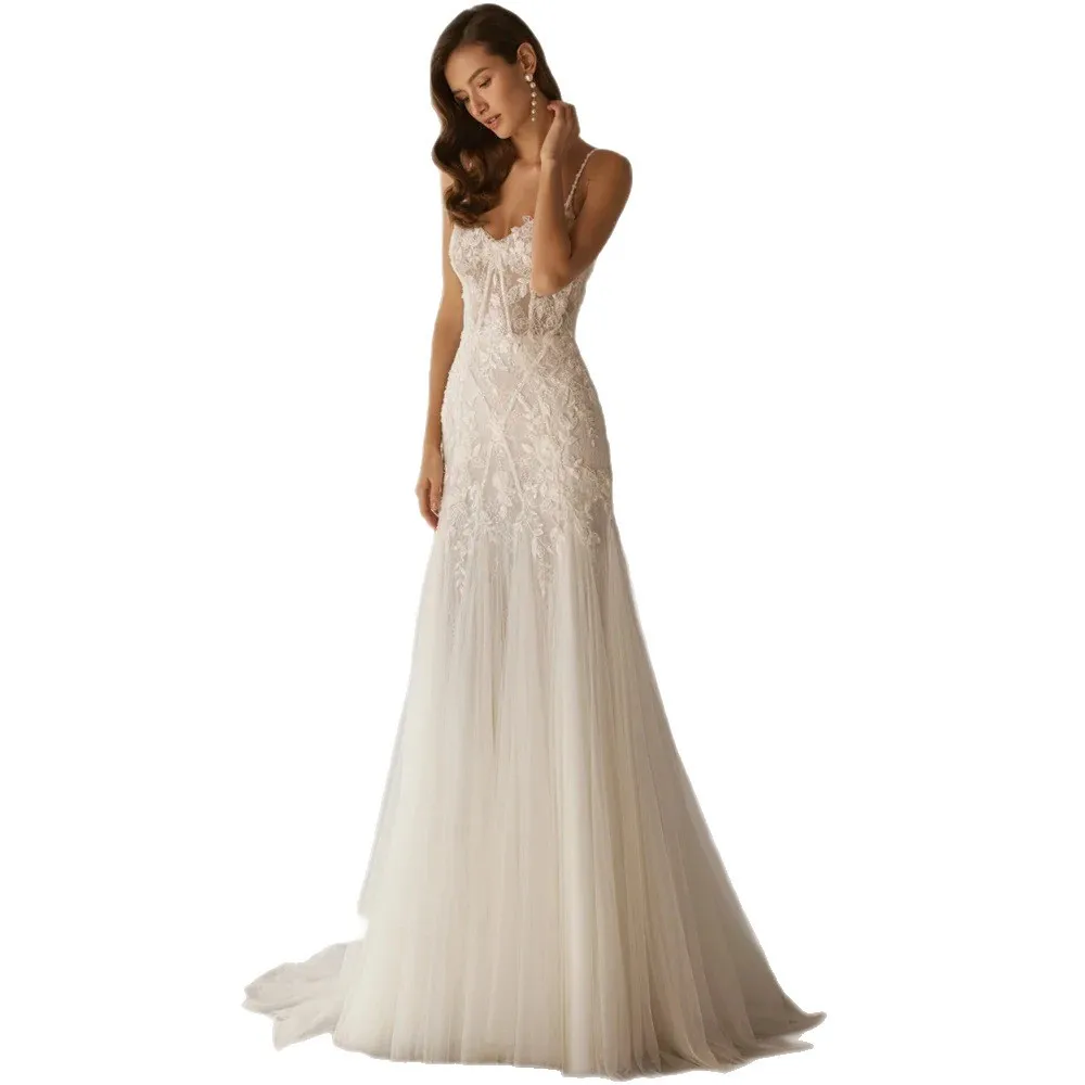 Formal Occasions Wear Sling Bridal Tail New Wedding Dress Fishtail Skirt Tight Waist Light Gauze Long High-Grade