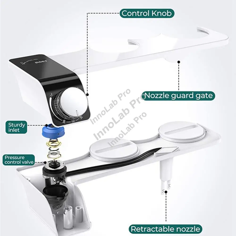 

A21I-Насадка для сиденья унитаза для биде, ультратонкая неэлектрическая самоочищающаяся двойная насадка для мытья холодной воды