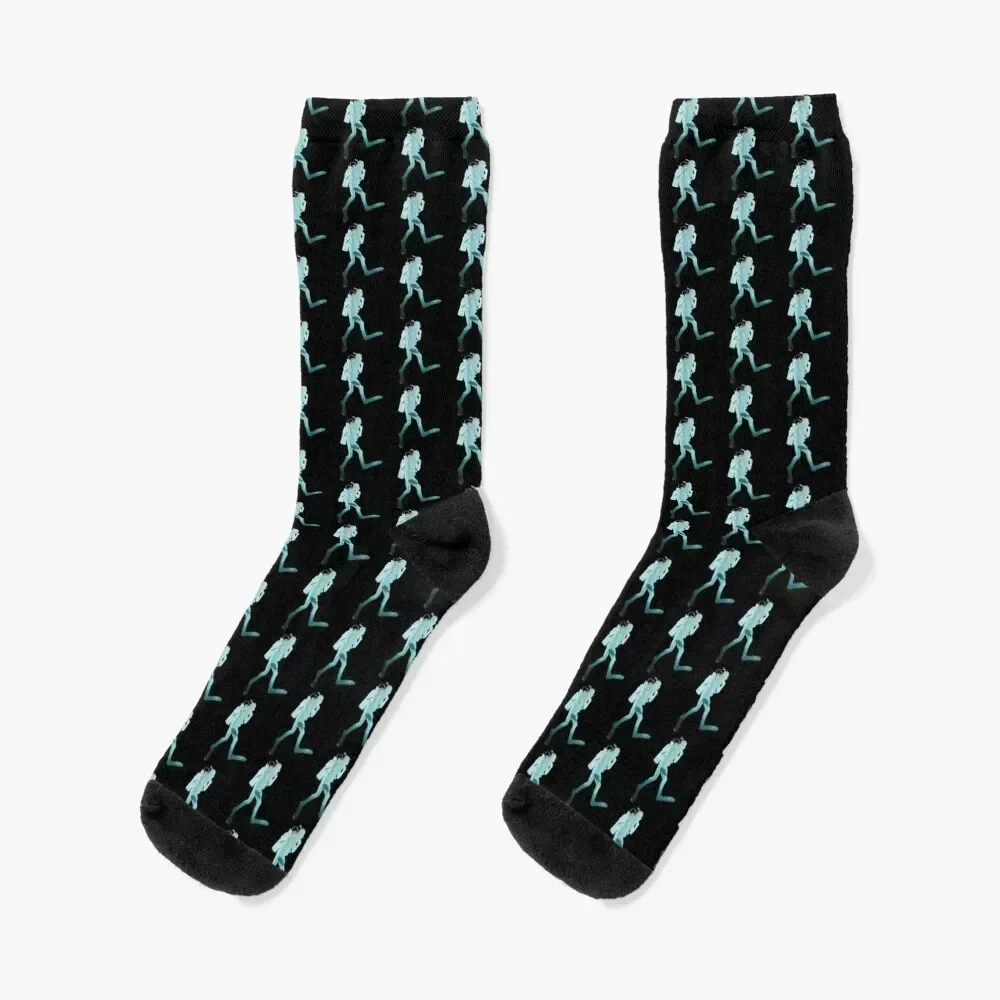 

Diver Kelp (black background) Socks Stockings man sports stockings snow retro Socks Man Women's
