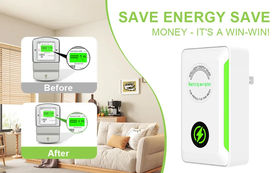 Eayburst StopWatt Stromsparbox Energy Saver Plug Saving Device für Zuhause 90V-250V US/EU Steckeradapter Energiespargerät – Detail 3