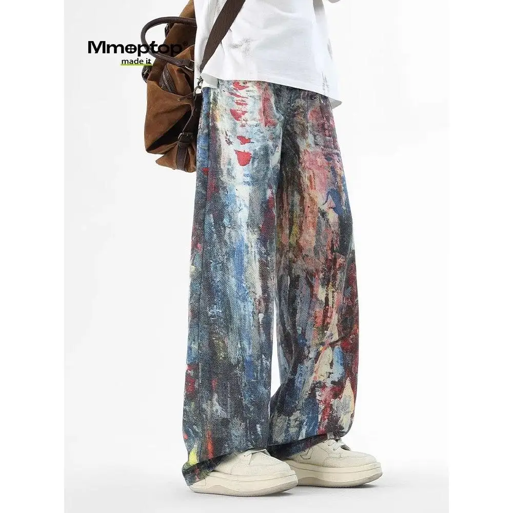 

Мужские джинсы Doodle Slim Fit свободного кроя, повседневные длинные брюки, летние тонкие джинсовые штаны, молодежные модные прямые брюки из смесового хлопка и полиэстера