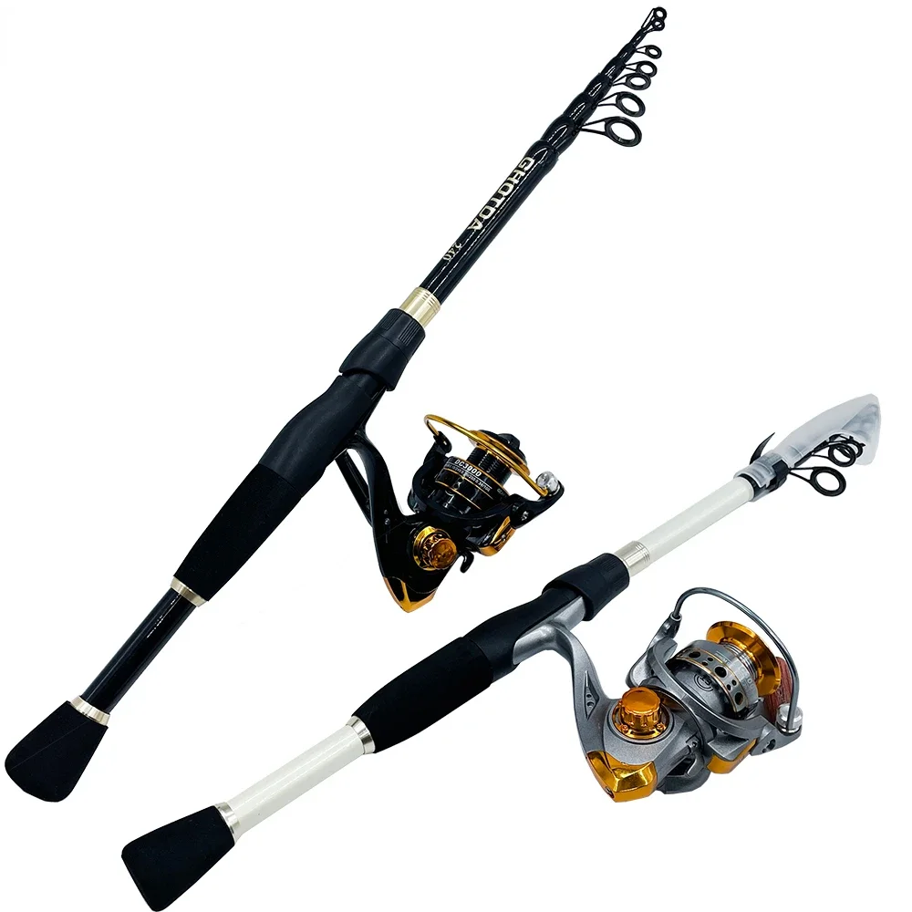 

Телескопическая удочка для приманки GHOTDA 1,6-2,4 м с катушкой для спиннинга 5,2: 1 серия 1000-4000 Набор Для Приманки Вес 5-20 г для всех вод