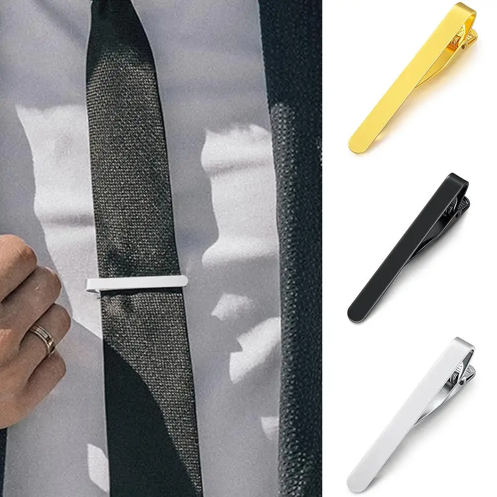 5pcs Men Metal Silver Color Tie Clip Men's Collar Clip Metal Copper Simple Bar Clasp Necktie Clasp Clip Fashion Style Tie Clip