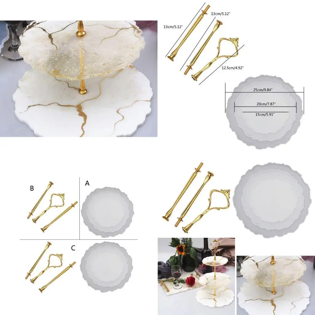 

J78F Силиконовая форма для литья эпоксидной смолы, круглый лоток с неровными краями, поднос для самостоятельного изготовления