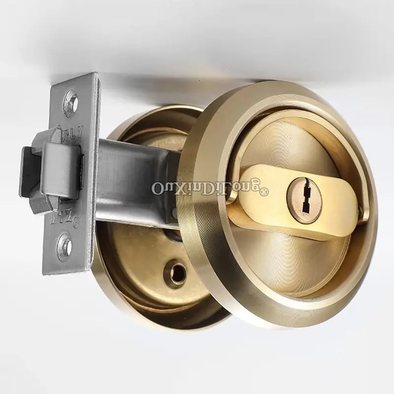 

Brand New 304 Stainless Steel Recessed Invisible Hidden Cup Pull Ring Handle Door Lock Universal Interior Room Door Lock Set