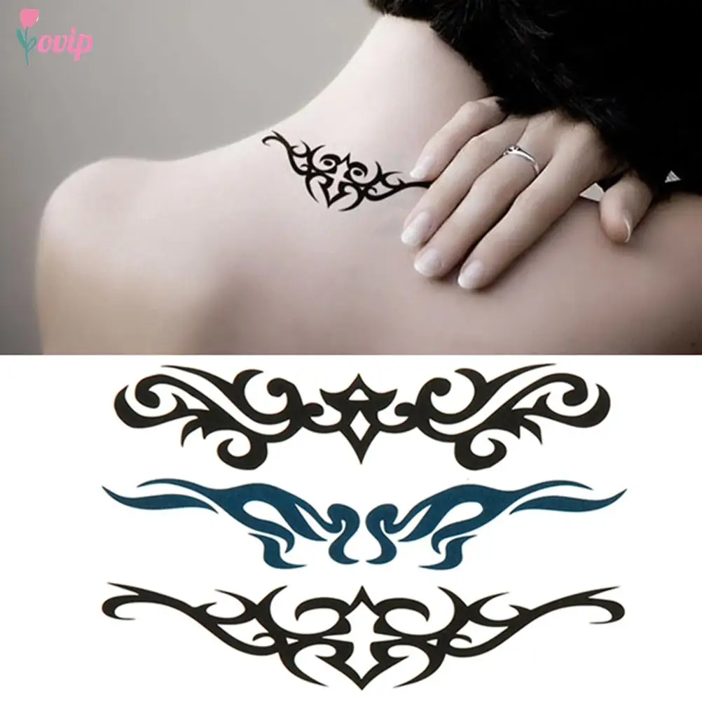 

10*6cm Waterproof Temporary Tattoos Cirrus Transfer Totem Tattoo Sticker Sexy Body Art for Neck Waist Skin Decoration