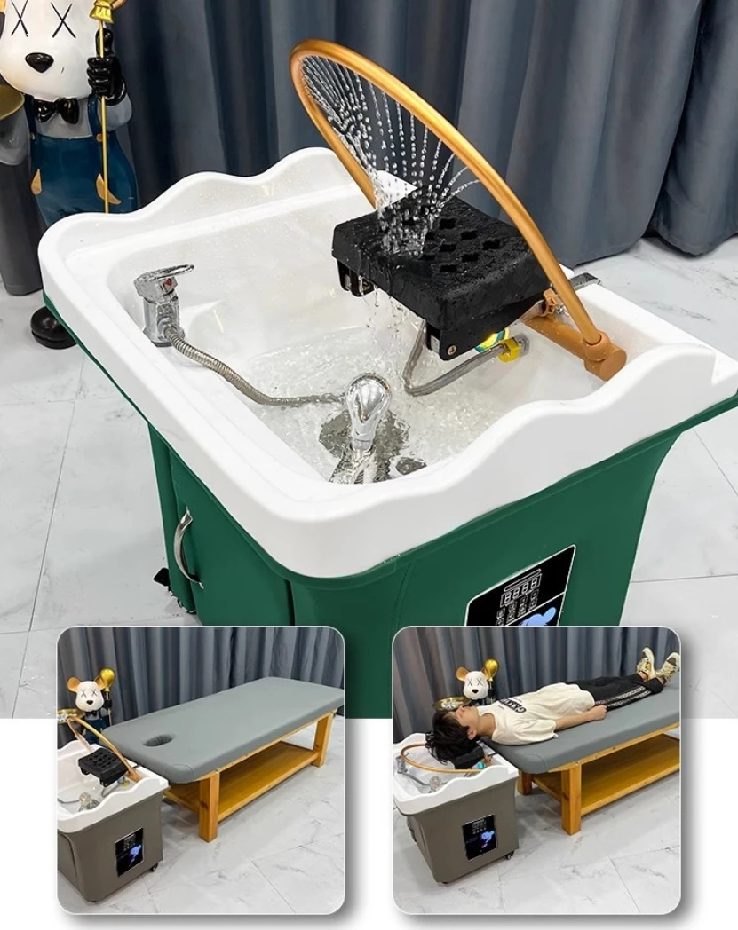 صالون التجميل المحمول الياباني رئيس سبا بالوعة صالون المحمولة شامبو الشعر أحواض غسيل المعدات