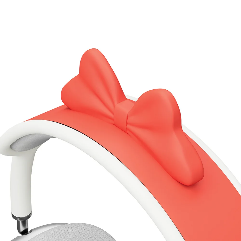 

Comfort Soft Silicone Cute Bow Ears Cover Headband Protectors For Apple AirPods Max Headphone Cushion Top Pad Protector Sleeve